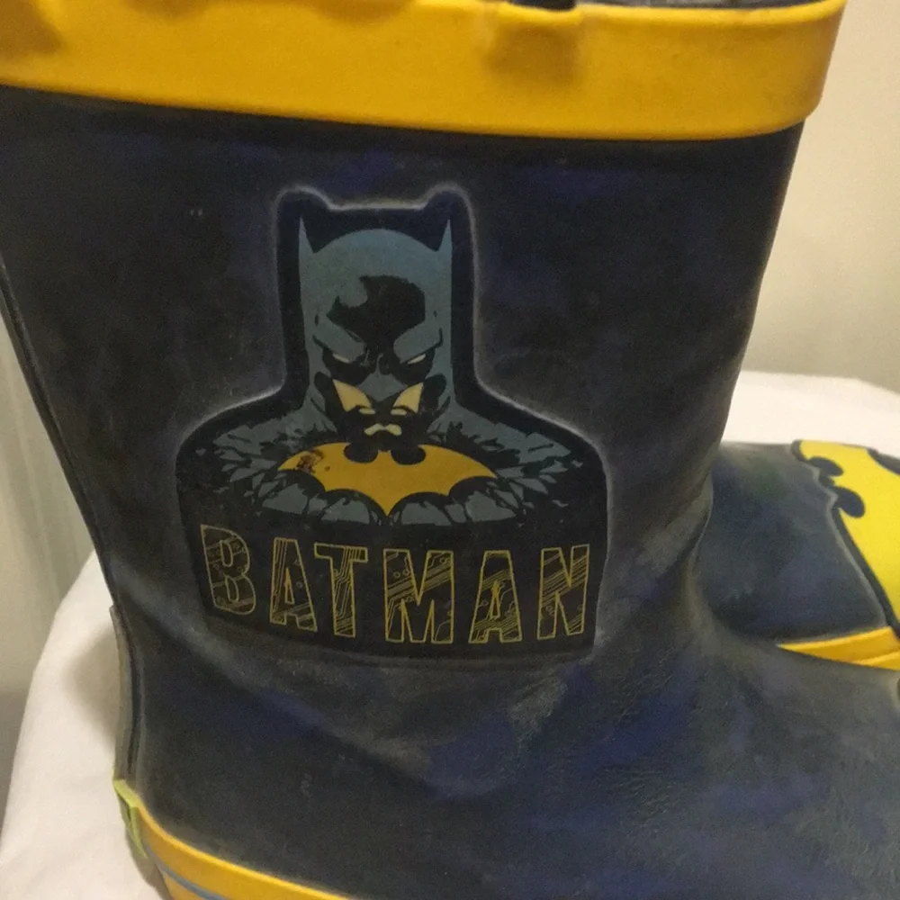 Western Chief Batman Rubber slip on  Rain Boots kids Size 9/10